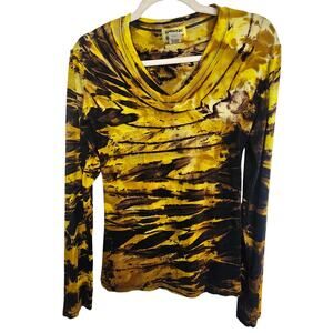 Heyne Bogut Womens Hand Dyed Top Size 2 Stretch Tie Dye Artsy Boho Chic Hippie